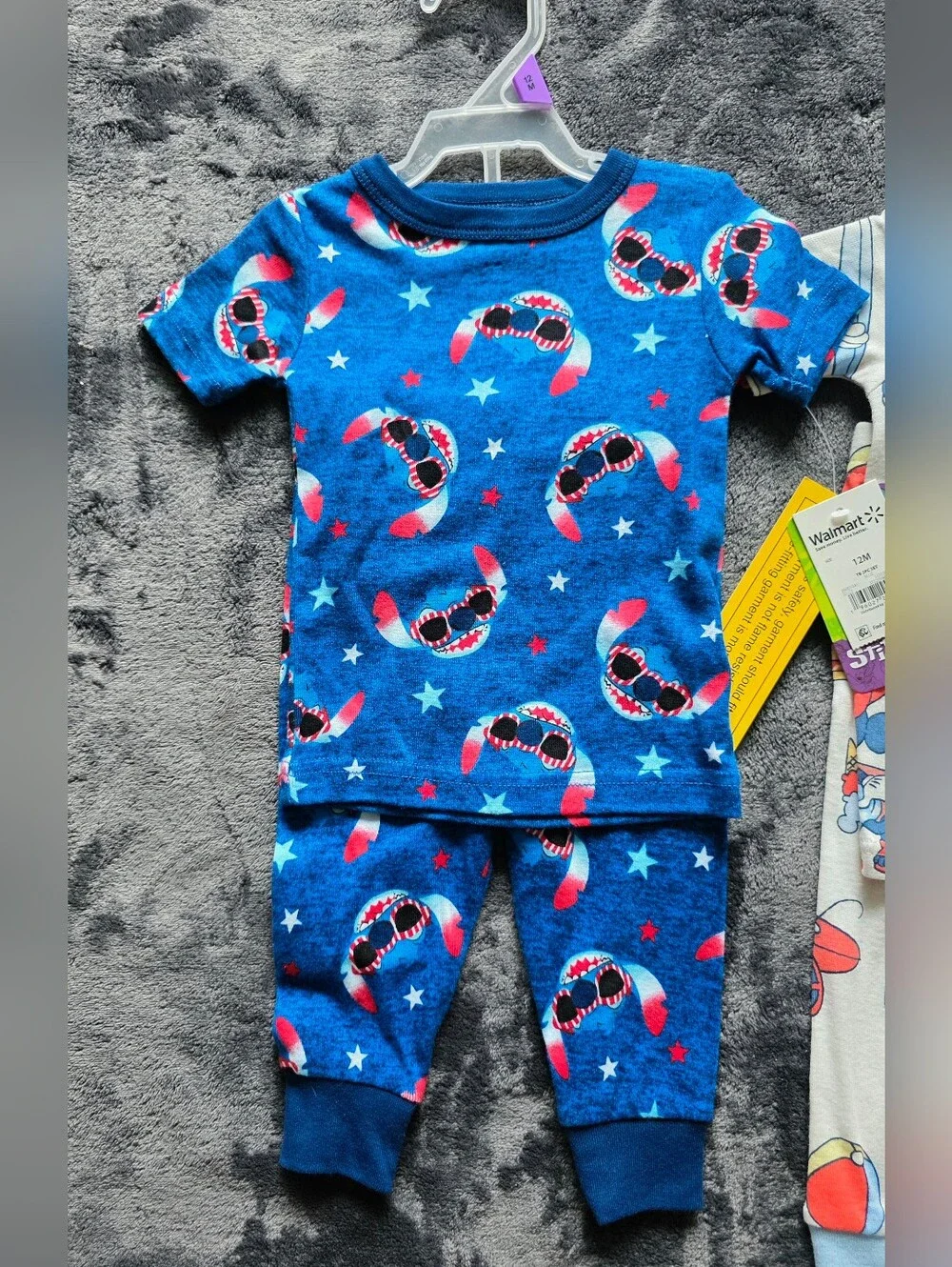 Baby boy / girl summer pajama bundle Disney Mickey Minnie Mouse Stitch Size 12 m